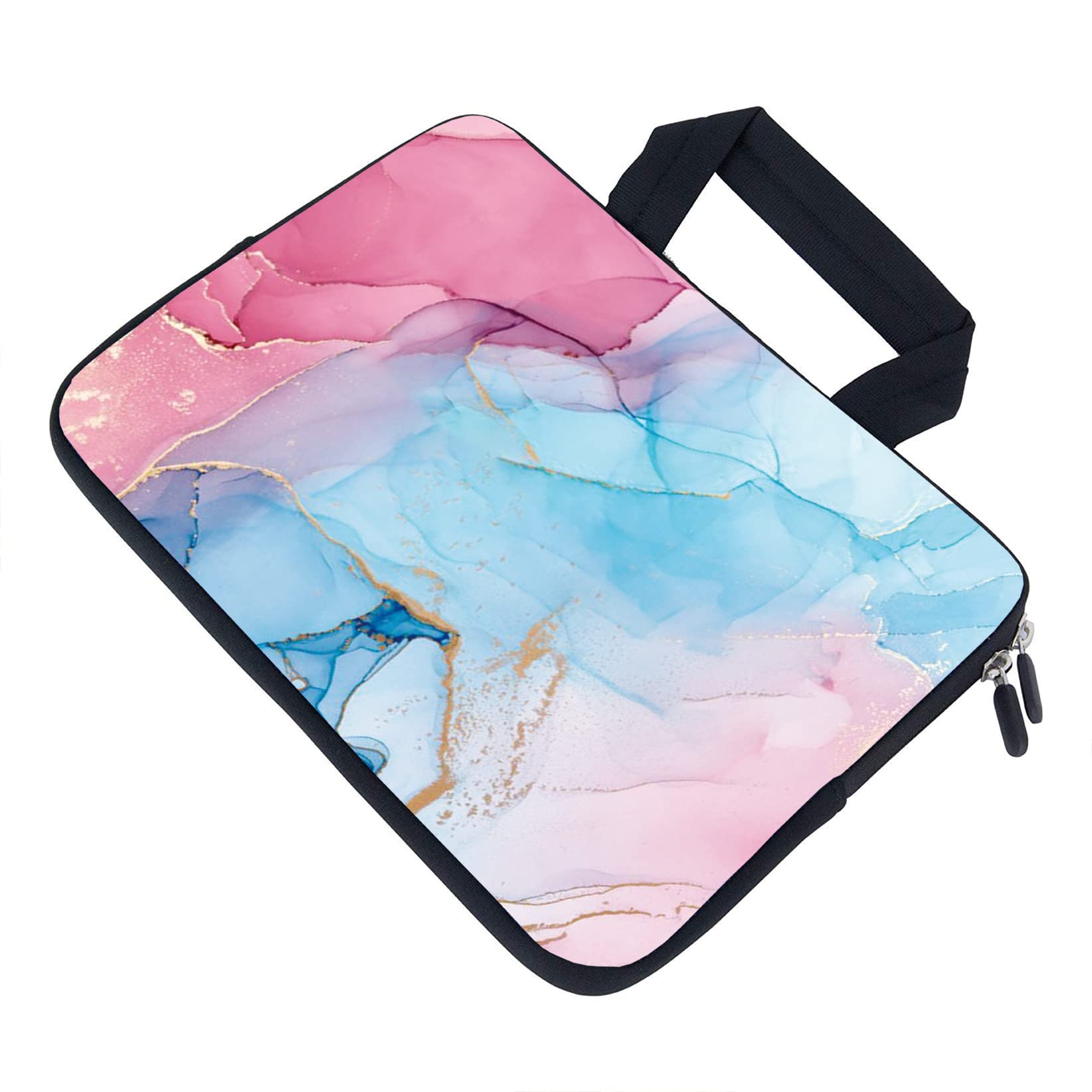 Amary 11.6-12 Inch Neoprene Laptop Sleeve with Handle - Protective Carrying Case for MacBook Air, Chromebook, HP, Dell, Lenovo & Asus Ultrabooks - Lightweight Tablet Cover for Men & Women (Marble Design) - Perfect for Office, School, Travel & Commuting