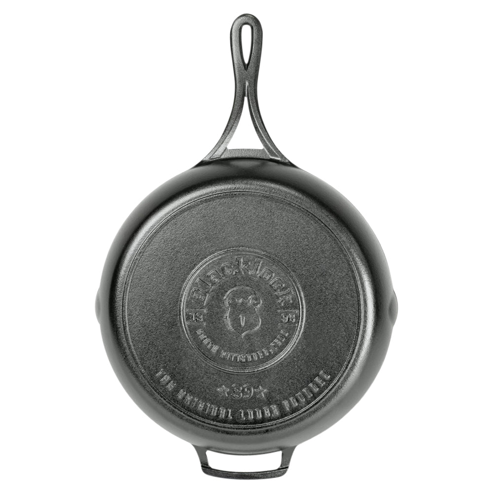 Premium Cast Iron BLACKLOCK Skillet 30cm - Heavy Duty Pre-Seasoned Frying Pan for Stovetop, Oven & Grill - Perfect for Searing Steaks, Baking Bread & Campfire Cooking