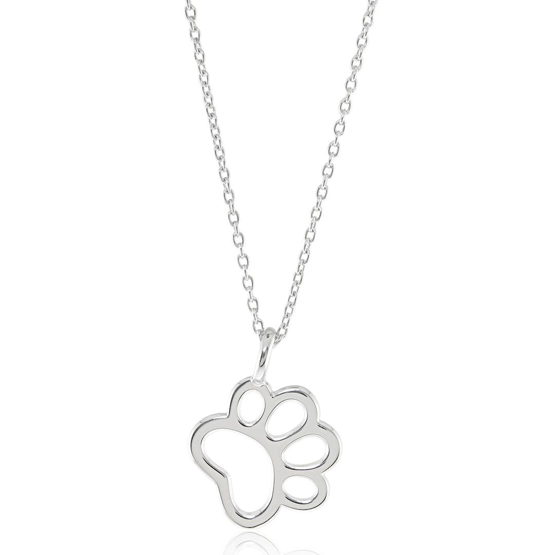 Silver Paw Print Pendant Necklace for Women - Dainty Dog Cat Pet Memorial Jewelry - Perfect Gift for Pet Lovers, Animal Rescue Supporters & Veterinary Professionals