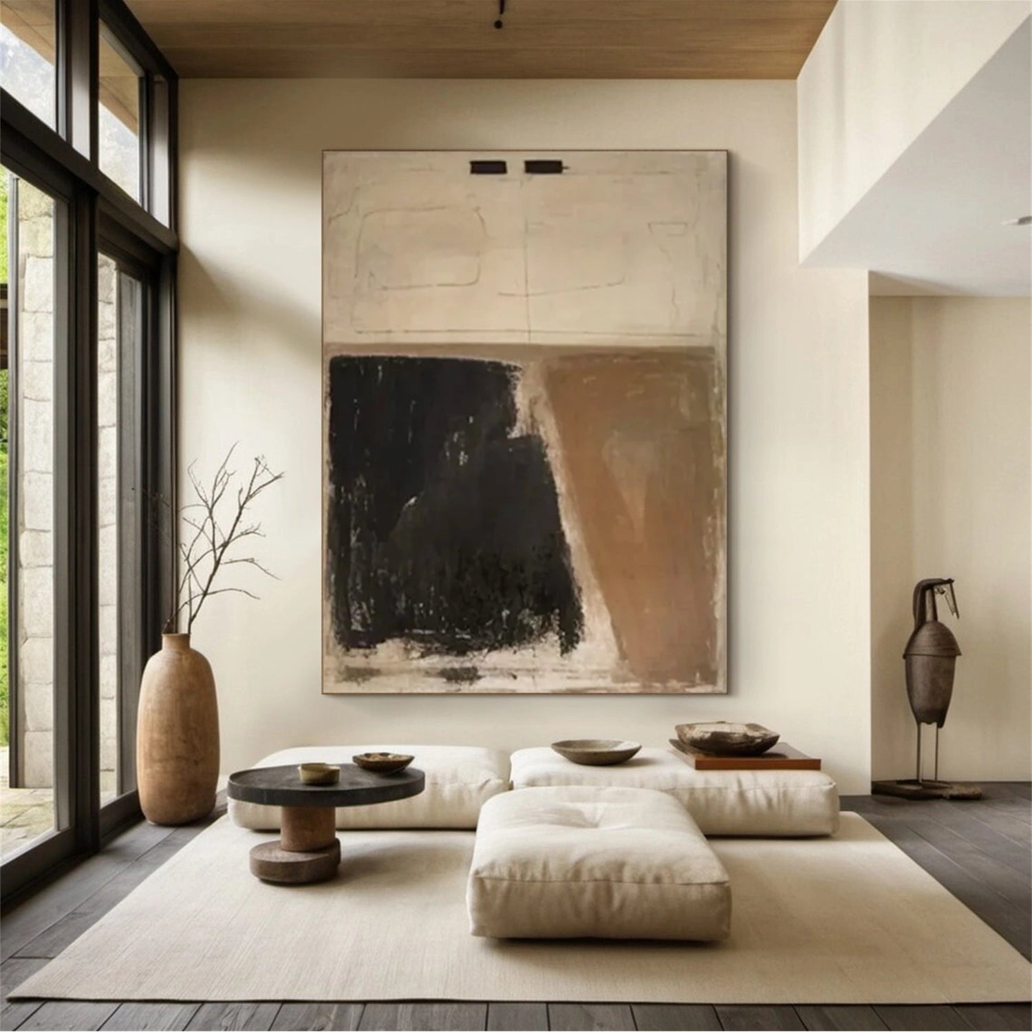 Abstract Frameless Stretched Canvas Painting #AB 145 - Modern Wall Art for Living Room, Bedroom & Office Decor