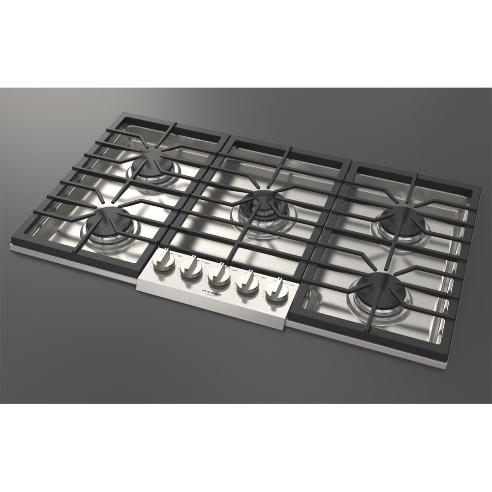 Fulgor Milano 36 Inch 5 Burner Gas Cooktop - 400 Series Stainless Steel (F4PGK365S1) | Professional Kitchen Appliance for Home Chefs & Cooking Enthusiasts