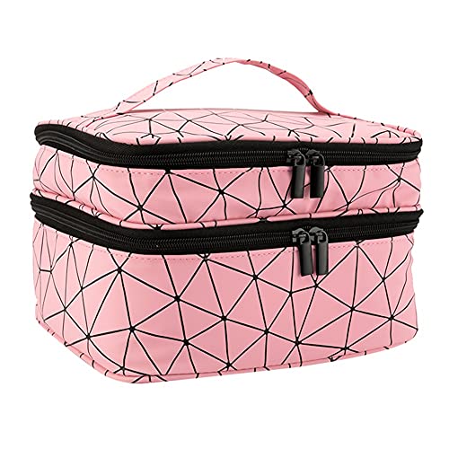Ardorlove Double Layer Travel Makeup Bag - Waterproof Cosmetic Organizer with Mirror for Women | Perfect for Travel, Gym, and Daily Use