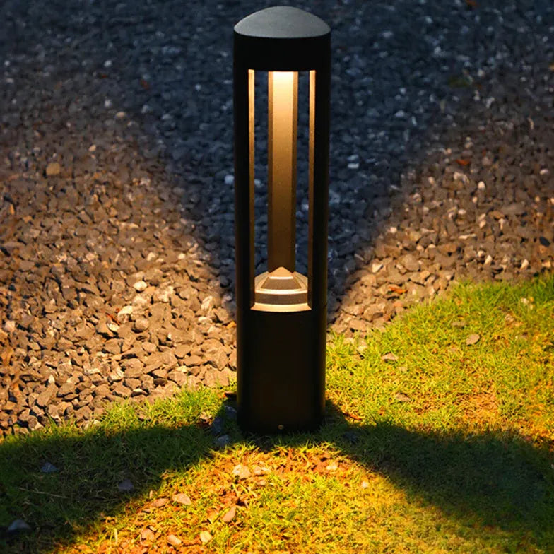 Triangular Black LED Outdoor Bollard Lights - Waterproof Garden Pathway Lighting for Patio, Driveway, and Landscape Decoration