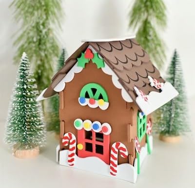 Christmas Gingerbread House Craft Kits 3D - DIY Holiday Decorations (2 Pack, Individually Packed) | Perfect for Family Bonding, Christmas Party Activities & Festive Home Decor