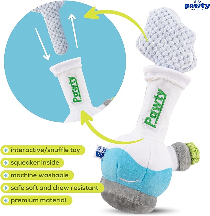 Durable Bong Puff Dog Chew Toy for Aggressive Chewers - Interactive Play & Dental Health for Medium & Large Dogs - Perfect for Indoor & Outdoor Fetch Games