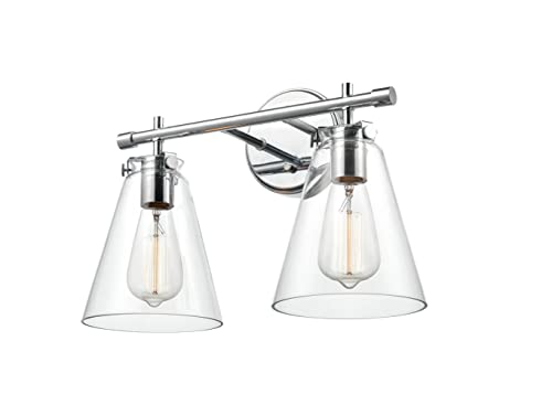Millennium Lighting 2-Light Bathroom Vanity Light Fixture - 11 Inch Height & 16 Inch Width - Chrome Finish - Perfect for Modern Bathrooms & Powder Rooms