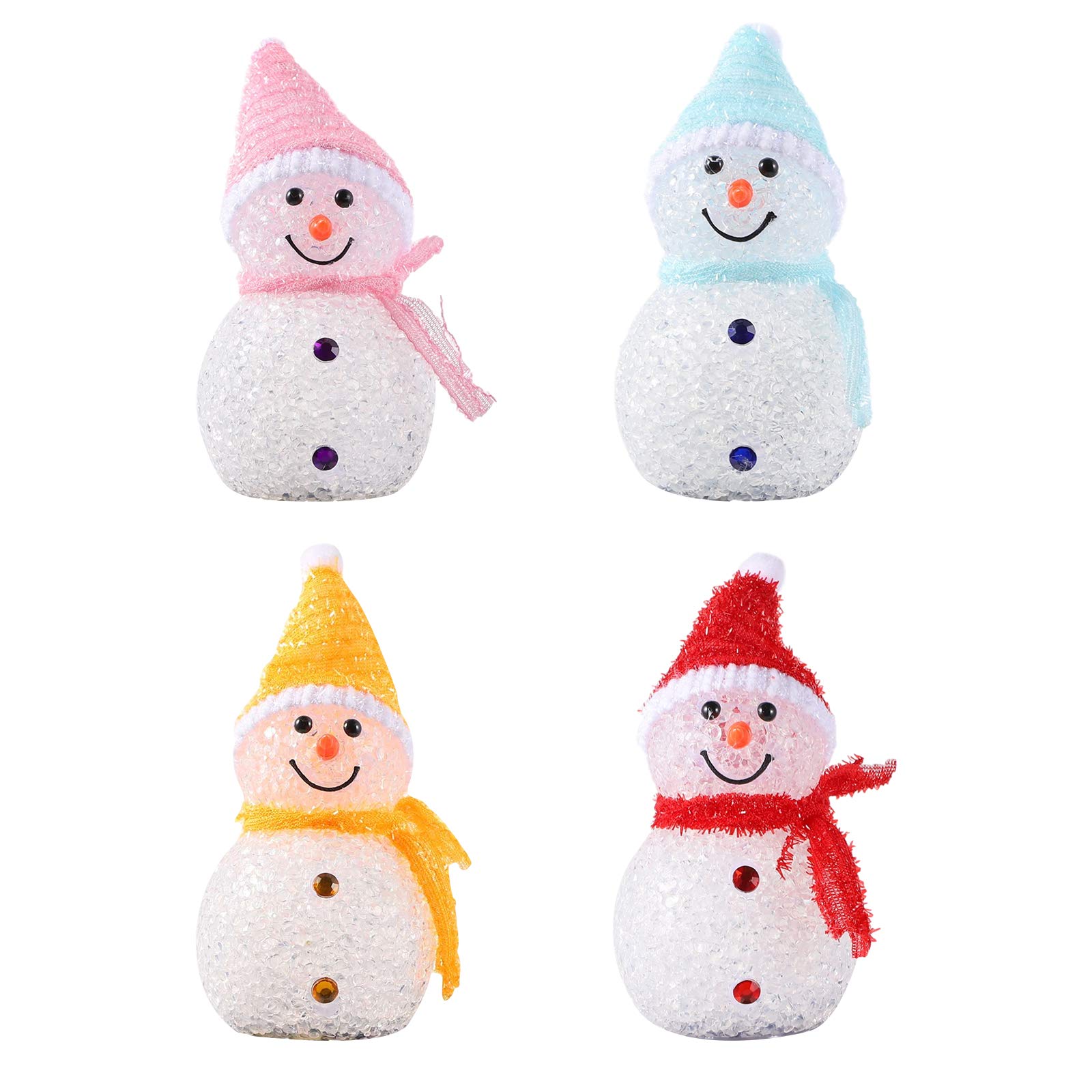 Minkissy Christmas LED Night Light - 4Pcs Snowman Shaped Festival Lights for Holiday Decor, Bedroom, Nursery & Party Ambiance