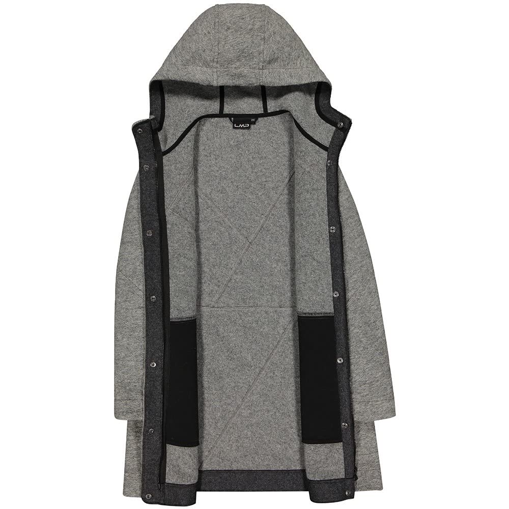 CMP Wooltech Women's Long Winter Coat - Warm Fleece Lined Trench Coat for Cold Weather, Water Resistant Outerwear - Perfect for Work, Travel & Outdoor Activities