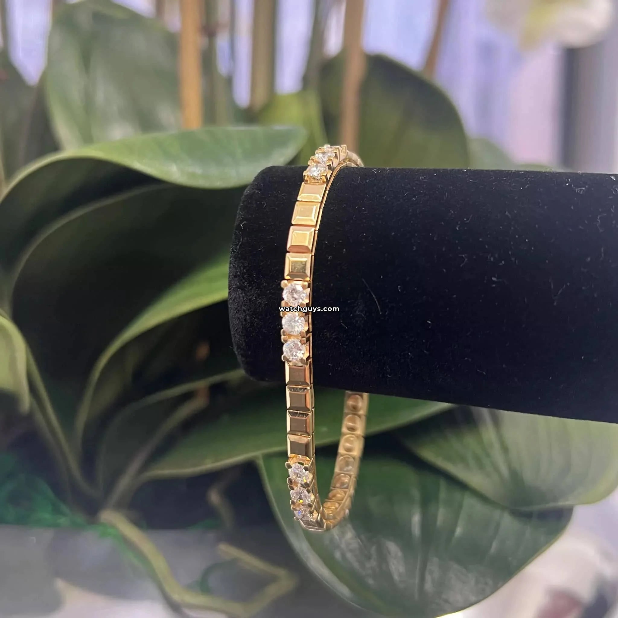14K Yellow Gold Diamond Tennis Bracelet with Alternating Block Design - Perfect for Weddings, Anniversaries & Special Occasions