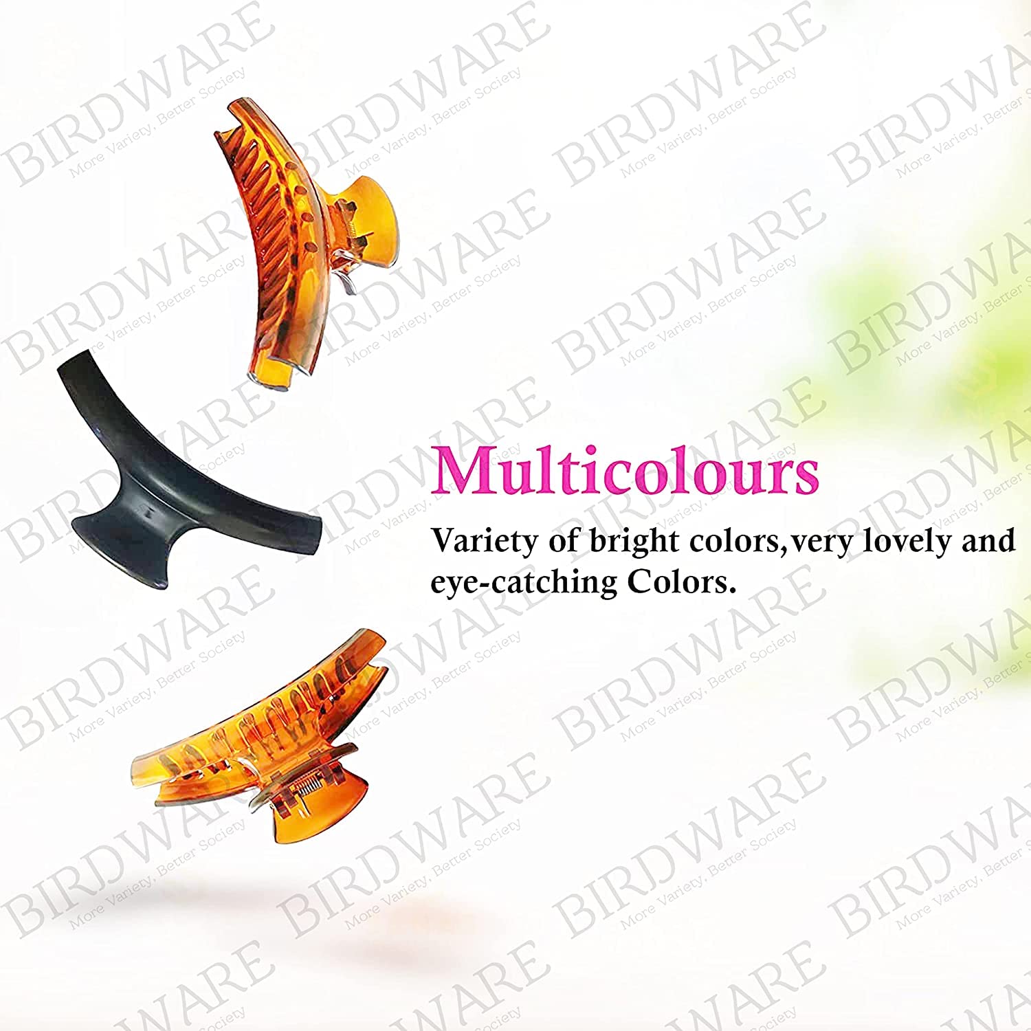 Large Acrylic Butterfly Hair Clips for Women - Multi-Colored Stone Design Hair Accessories (Shell/Black) | Perfect for Parties, Weddings & Everyday Styling (Design No.8)