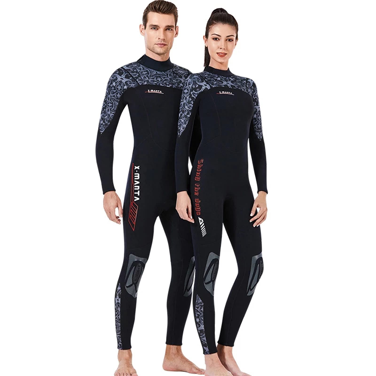 3mm Neoprene Full Body Wetsuit for Men & Women - UV Protection One Piece Long Sleeve Scuba Diving Suit with Back Zipper - Perfect for Snorkeling, Surfing, and Water Sports
