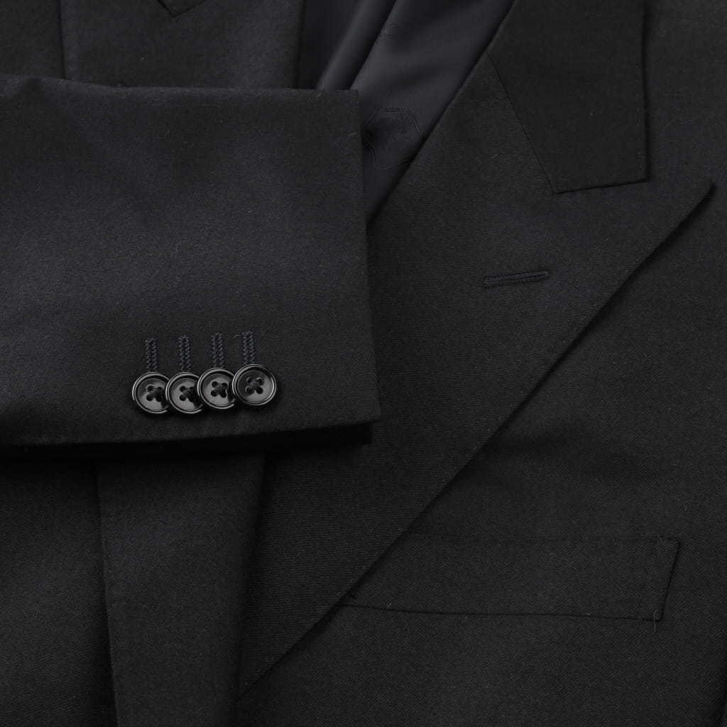 Premium CORNELIANI Double Breasted Wool Suit for Men - Classic Black Business Attire | Perfect for Office, Weddings & Formal Events