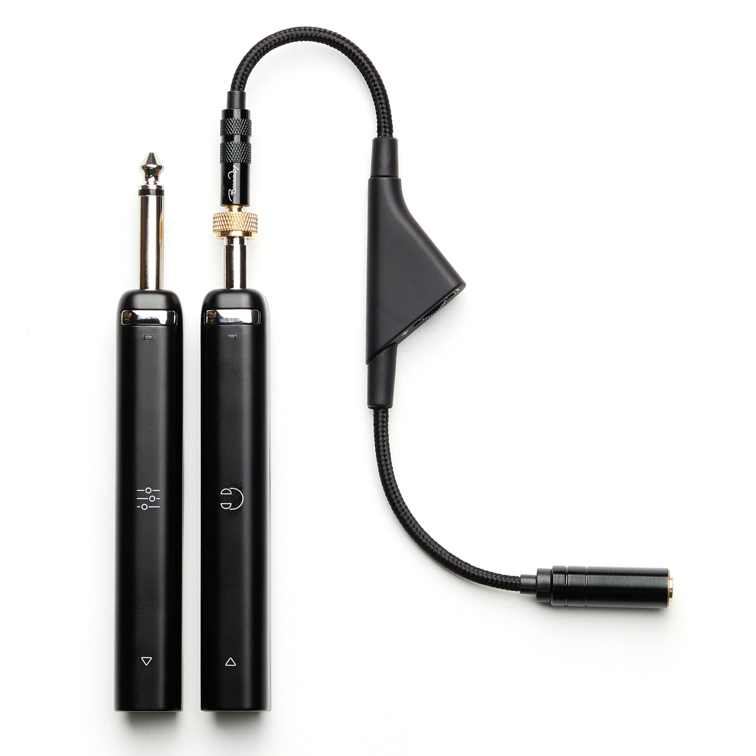 Rechargeable Wireless Lollipop Monitor - 30-Hour Battery Life UHF Band Transmitter & Receiver for In-Ear Headphones - Ideal for Studio Recording, Band Rehearsals & Live Performances (Black) (BF1-MON)