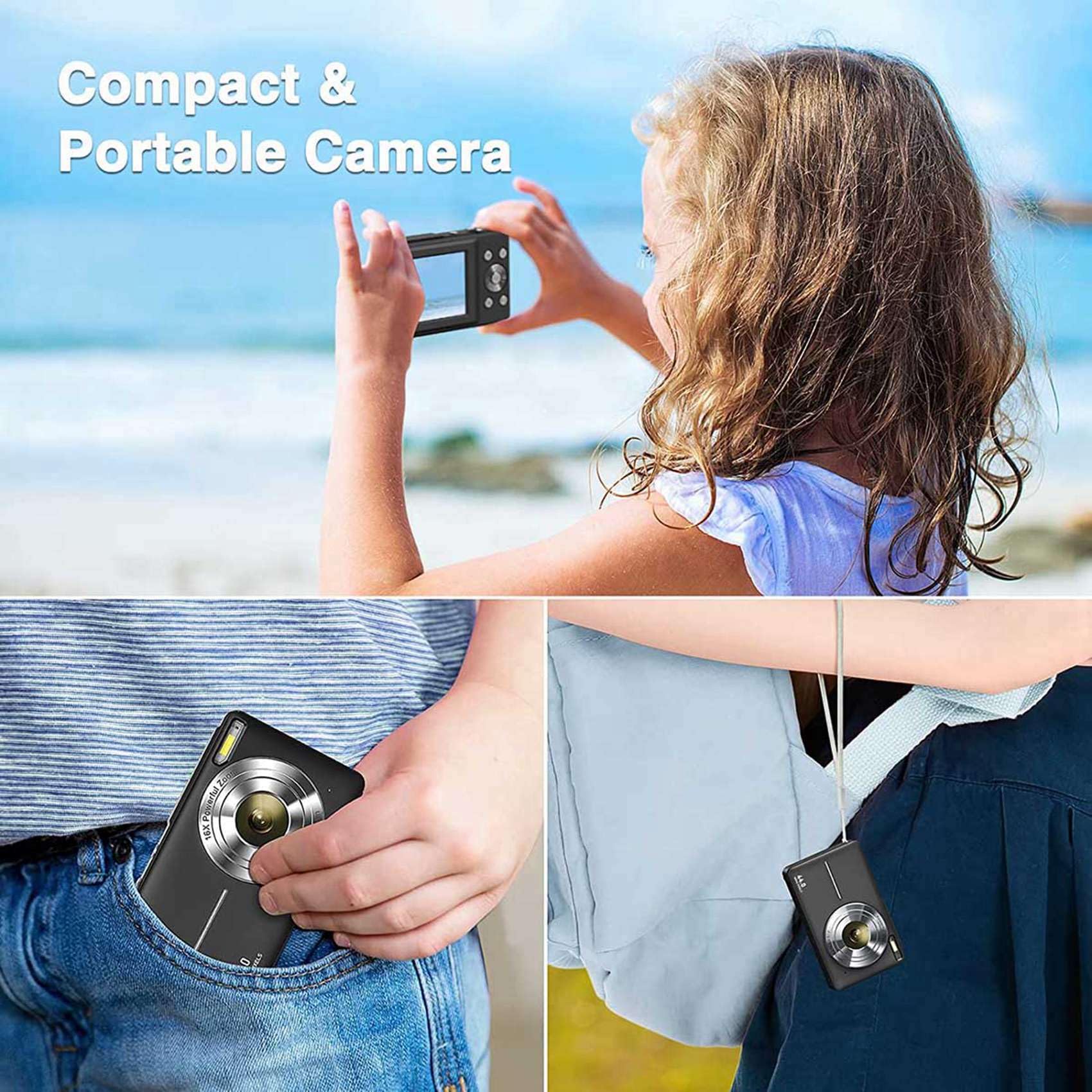 2X 1080P HD Digital Camera 44MP - Compact 2.4