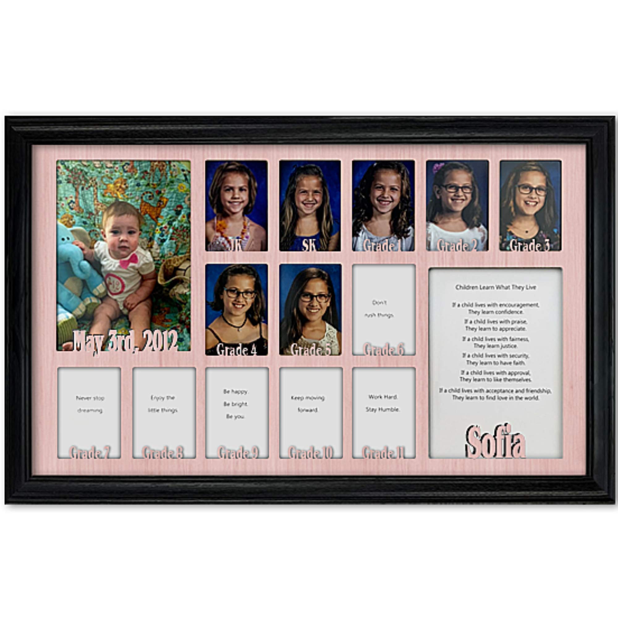 Personalized Northland School Years Photo Frame - Custom Name, Holds Twelve 2.5