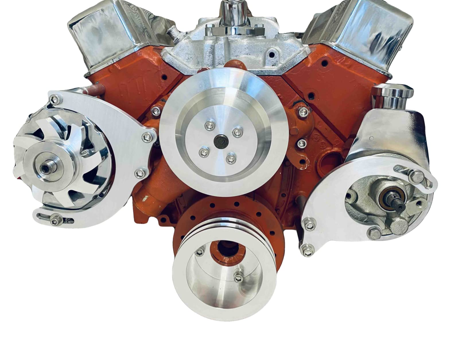 Small Block Chevy Alternator & Power Steering Brackets Kit - Compatible with SBC LWP Long Water Pump Engines - Perfect for Engine Upgrades & Performance Builds