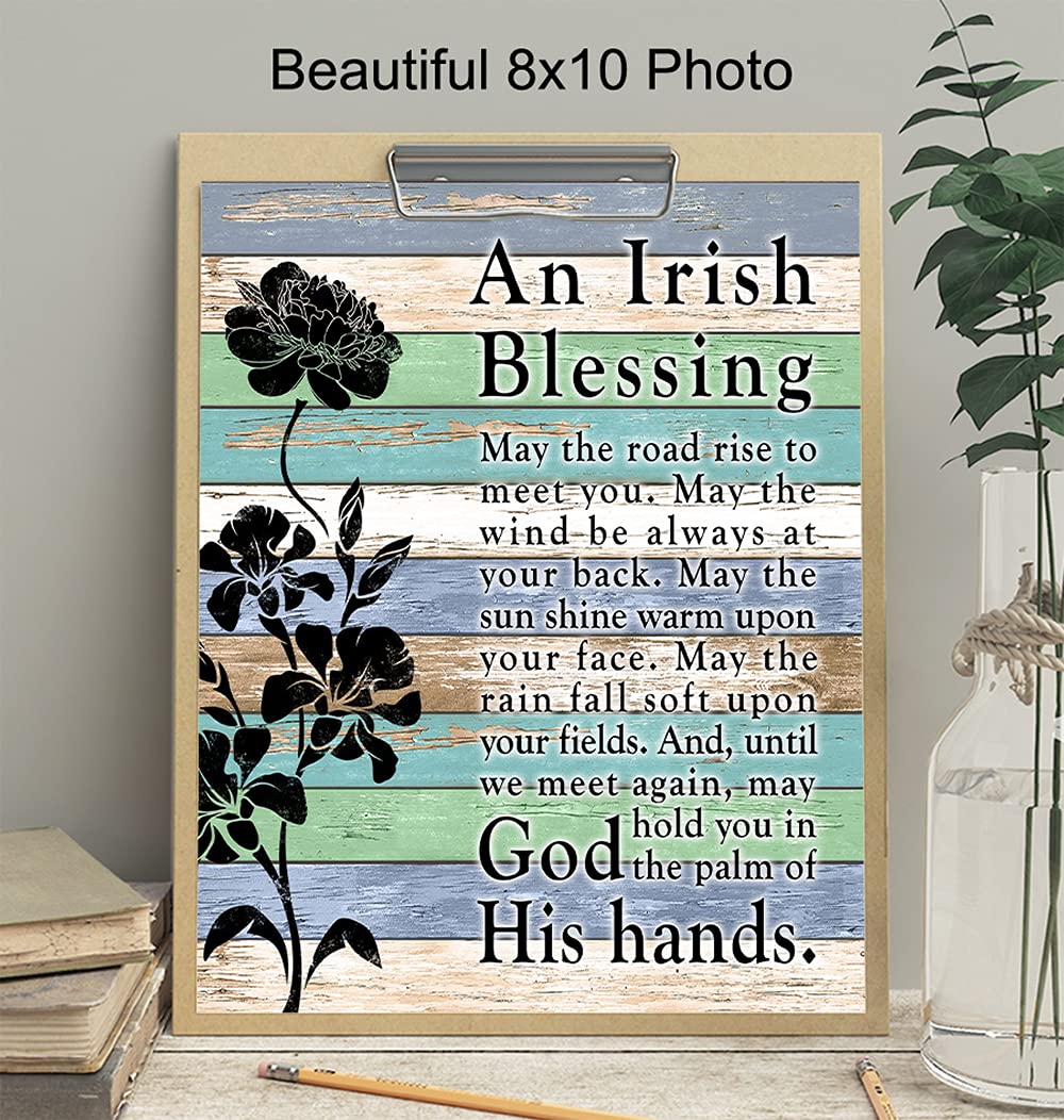 Irish Blessing Wall Decor - Inspirational Quotes Poster for Home & Office