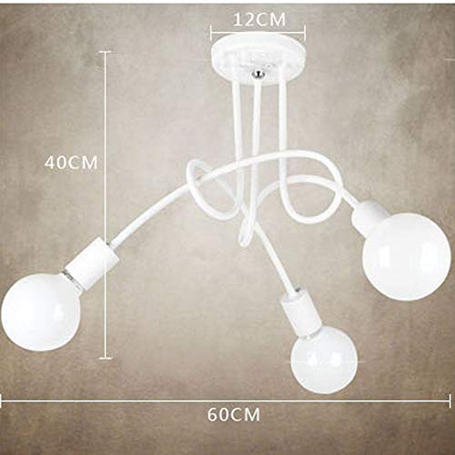 Modern Minimalist 3-Head Ceiling Light Fixture - White Metal Chandelier for Bedroom, Study Room, Kids & Teens Room - Perfect for Girls & Boys Dorm Decor, Cozy Reading Nook Lighting
