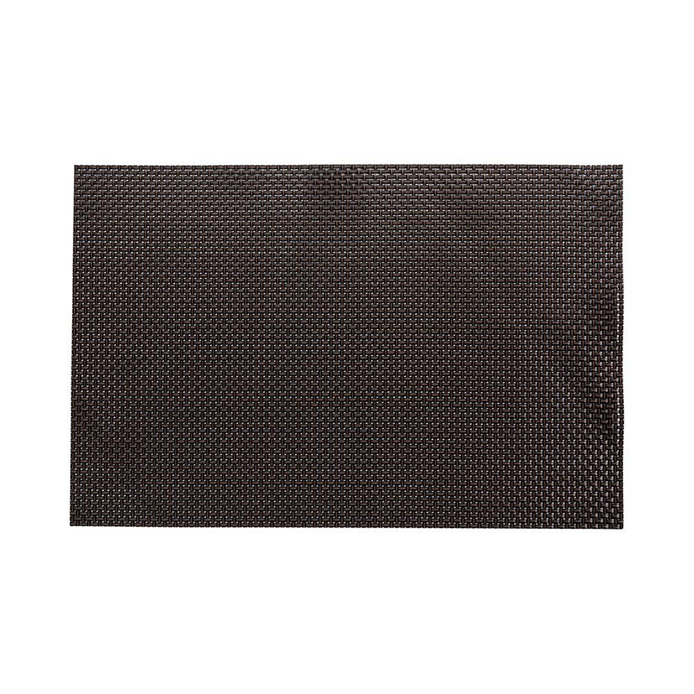 Amalfi Basketweave Dark Mahogany Vinyl Woven Placemats - Set of 6 (16x12 Inches) - Elegant Table Setting for Dining, Kitchen, and Party Decor