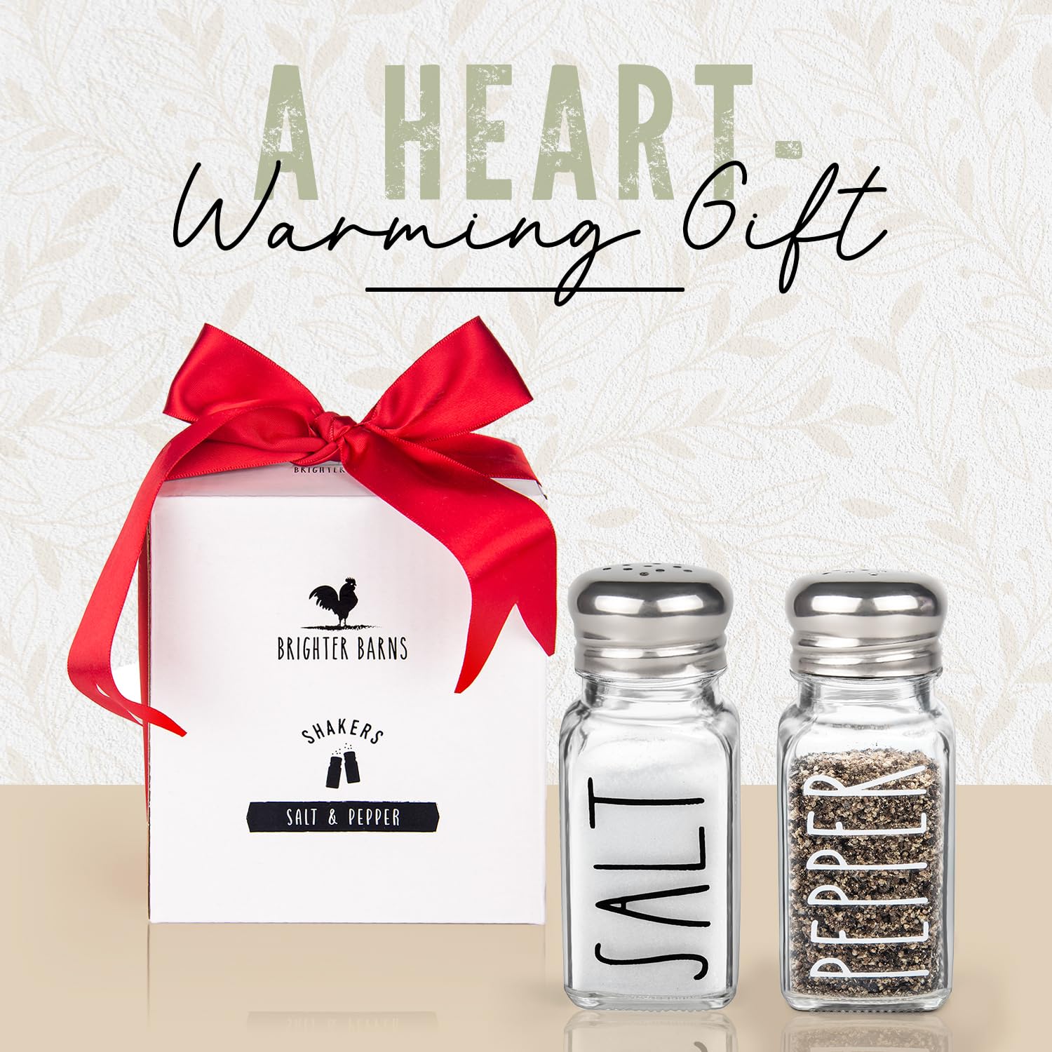 Premium Clear Glass Salt and Pepper Shakers Set with Stainless Steel Lids - Modern Farmhouse Kitchen Decor for Home, Restaurant, BBQ, Camping & RV - Elegant Dining Table Accessories for Everyday Use and Entertaining