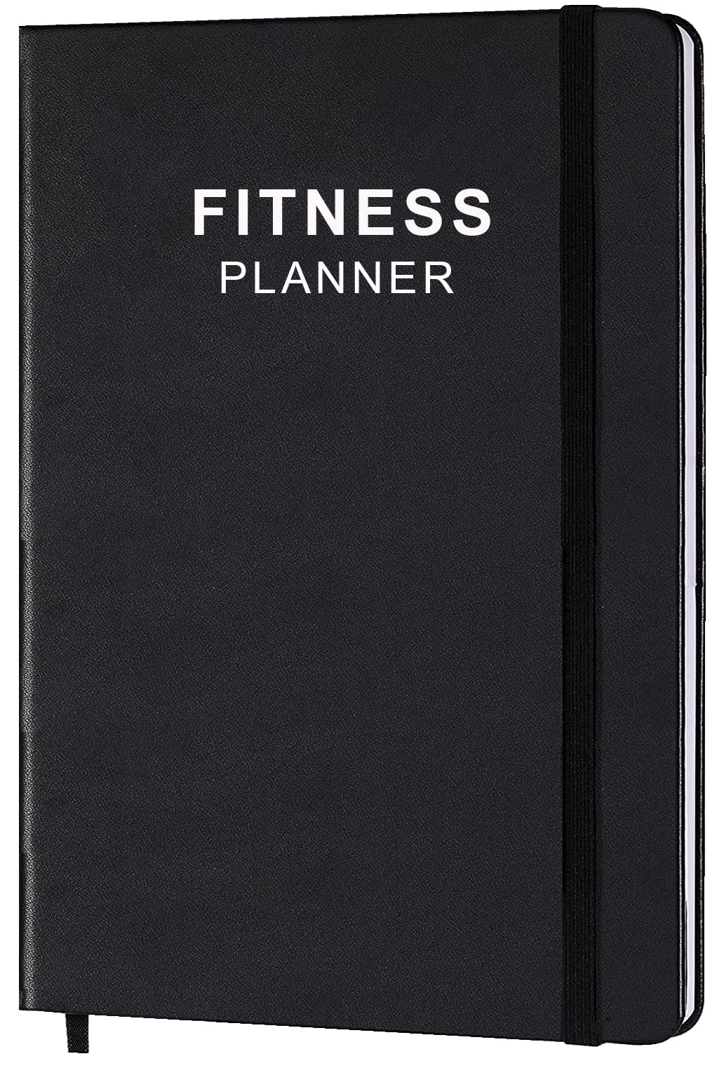Premium A5 Hardcover Fitness Planner & Workout Journal for Women & Men - Track Weight Loss, Gym Progress & Bodybuilding Goals - Daily Health & Wellness Tracker - Perfect for Home Gym, CrossFit & Personal Training (Black)