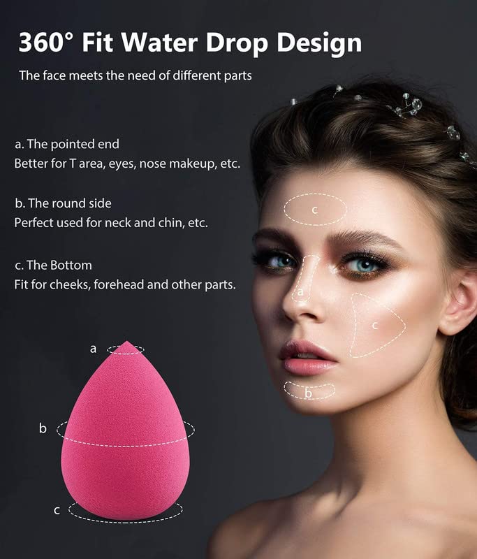 FAMEZA 4-Piece Professional Makeup Sponge Set - Beauty Blender for Flawless Foundation, Cream, Powder & Liquid Application | Includes Egg Case & Storage Box | Perfect for Daily Makeup, Travel & Professional Use