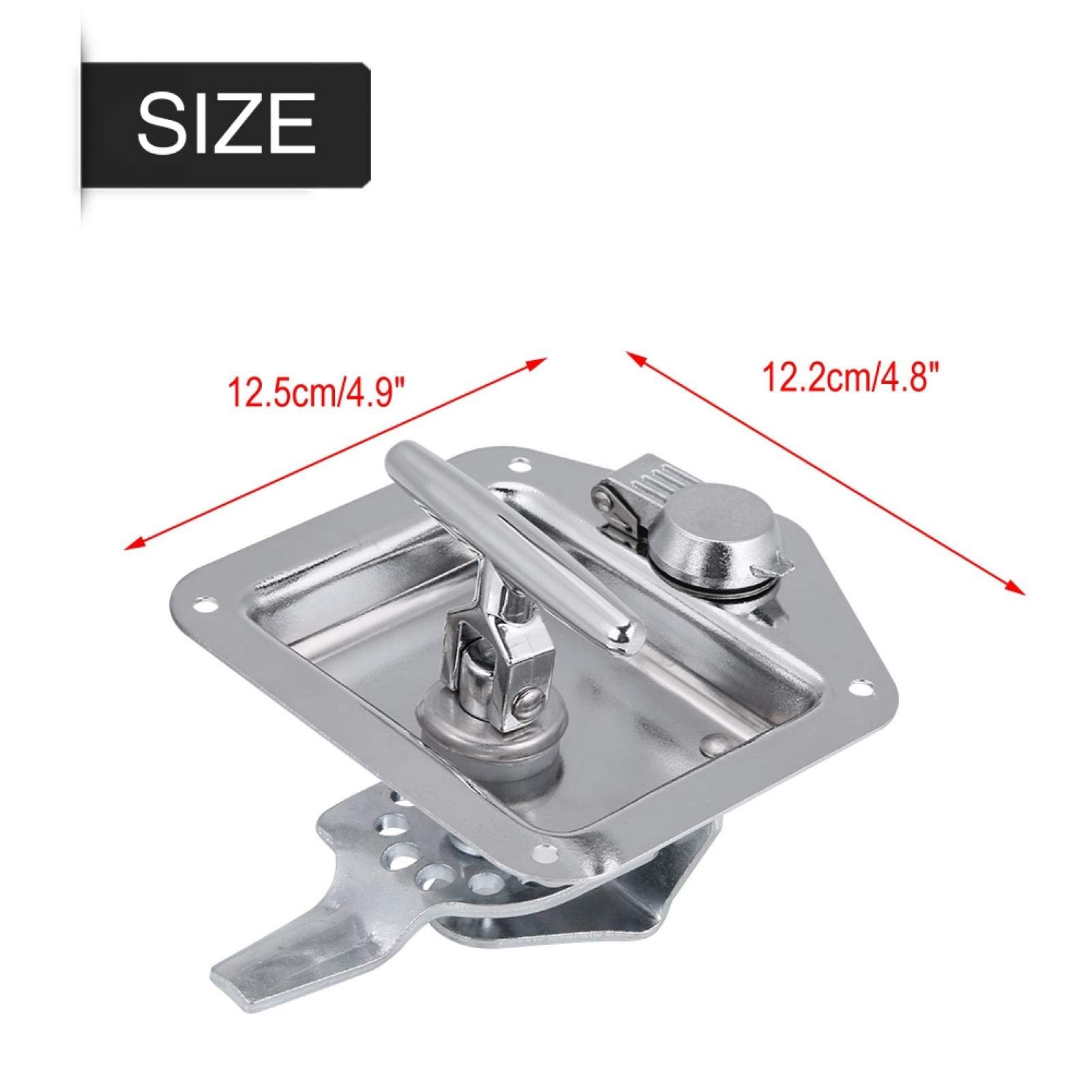 KIMISS Stainless Steel Folding T-Shape Lock Tool Box Key Kit for Truck & Trailer - Durable T-Handle Locking Mechanism for Secure Storage | Perfect for RV Toolboxes, Work Trucks & Outdoor Equipment Protection