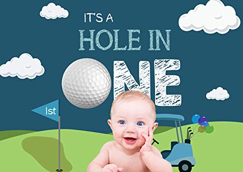 Premium Golf-Themed 1st Birthday Backdrop - 5x3ft Blue Sky White Clouds Grass Photography Background for Parties, Cake Tables & Photo Booths | Perfect for Golf Sports Themed Birthday Celebrations, Baby Showers & Kids Events