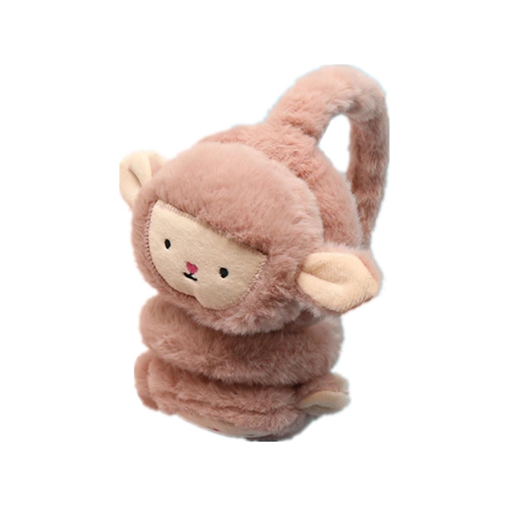 Kids Cartoon Monkey Ear Warmers - Adjustable Winter Earmuffs for Ski & Outdoor