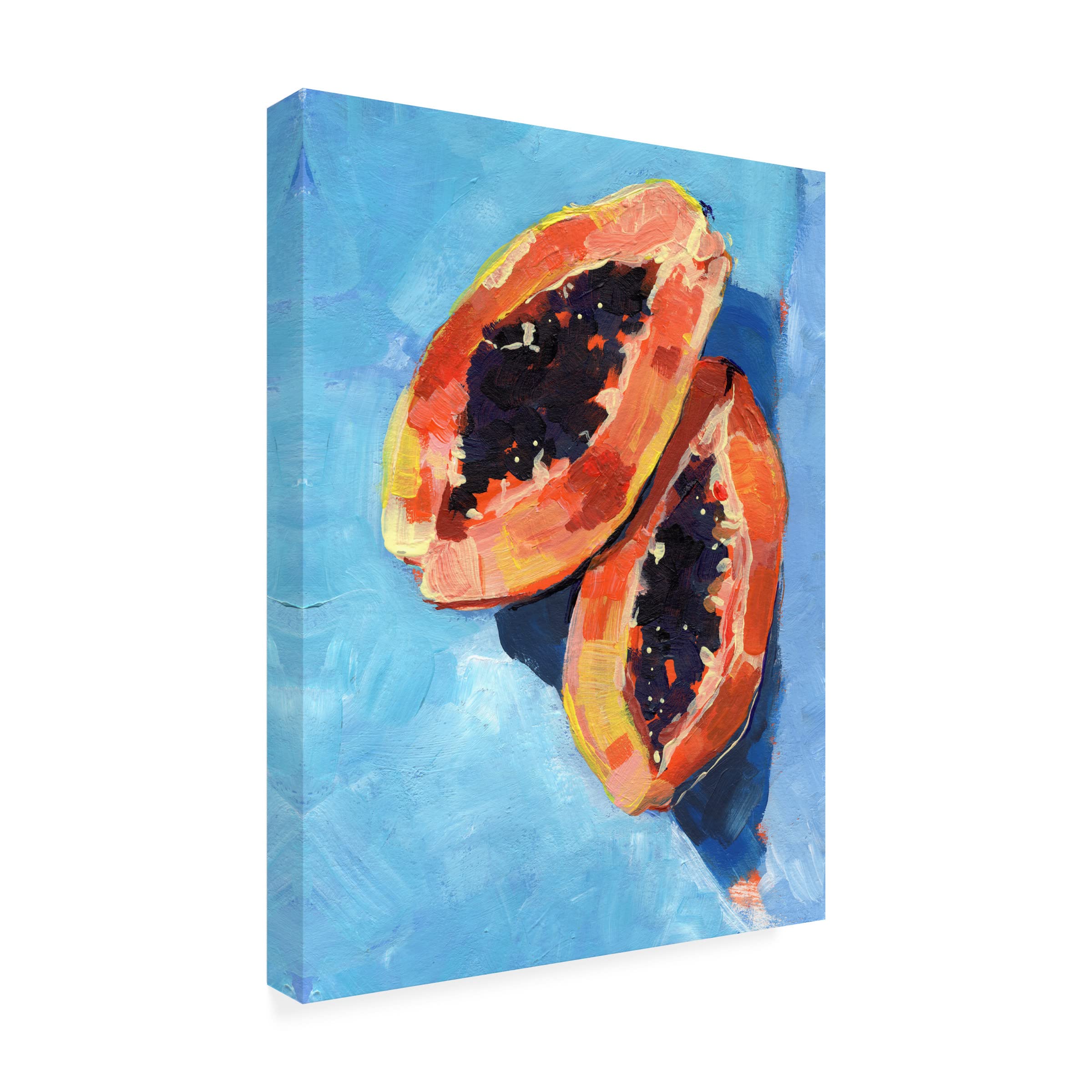 Jennifer Paxton Parker 'Bold Papaya I' Canvas Wall Art Print - Modern Tropical Home Decor for Living Room, Bedroom & Office