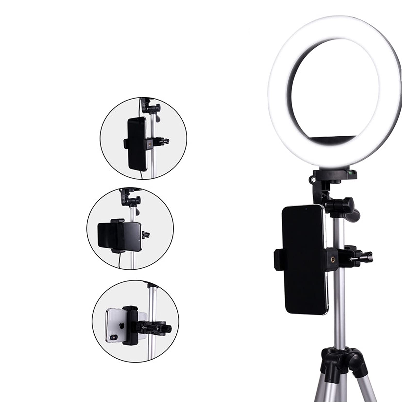 Professional 75cm Desktop Makeup Ring Light with Tripod Stand & Phone Holder - 3 Color Modes, Dimmable LED for Camera, Video, Selfie Photography - Perfect for Beauty Vlogging, YouTube Videos & Home Studio Setup