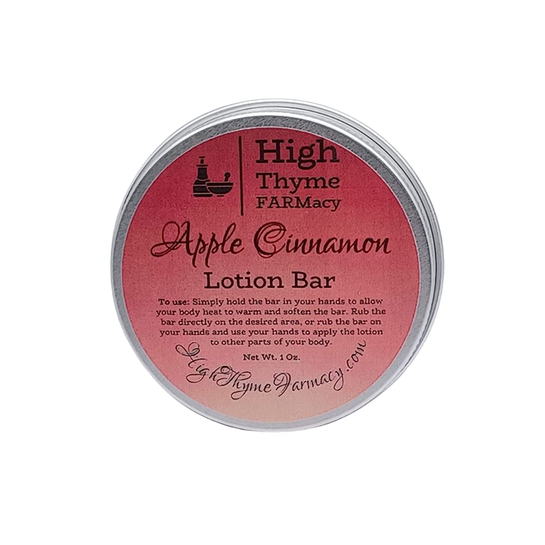 Apple Cinnamon Moisturizing Lotion Bar - Natural Beeswax Lotion for Dry Skin - Waterless & Eco-Friendly Travel Lotion Bar - Hydrating Massage Bar for Hands, Body & Face - Perfect for Home, Office & On-The-Go Skincare