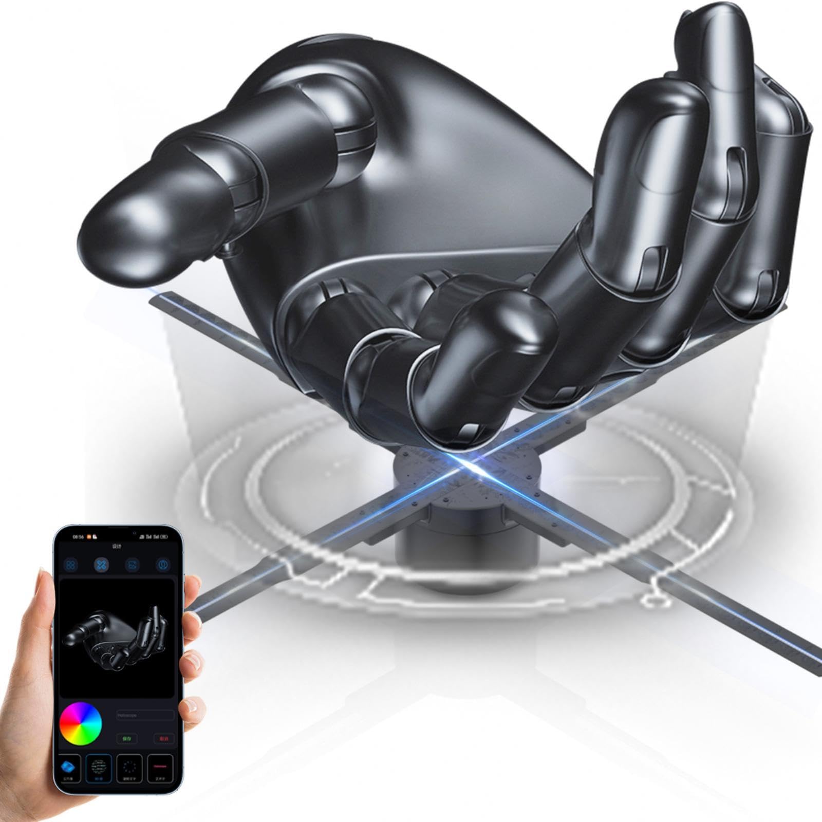 3D Hologram Fan - 19.6 Inch HD LED Holographic Display with 2000x1080PX Resolution, 576 LED Beads, APP+Bluetooth+WiFi Control (16GB) - Perfect for Retail Stores, Trade Shows, and Nightclub Advertising