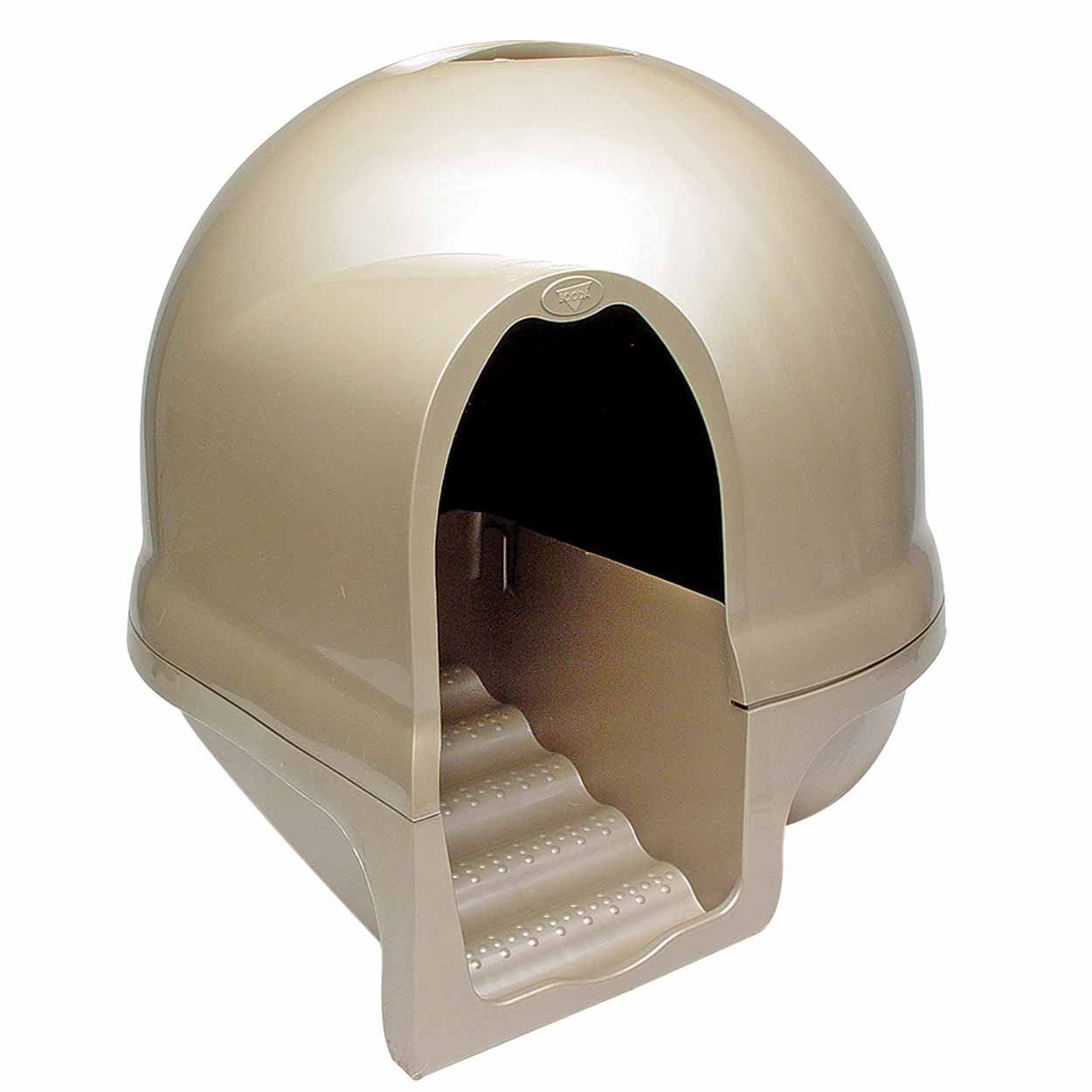 Petmate Booda Clean Step Cat Litter Box Dome - 95% Recycled Eco-Friendly Titanium Litter Box for Cats | Made in USA | Perfect for Small Spaces & Odor Control