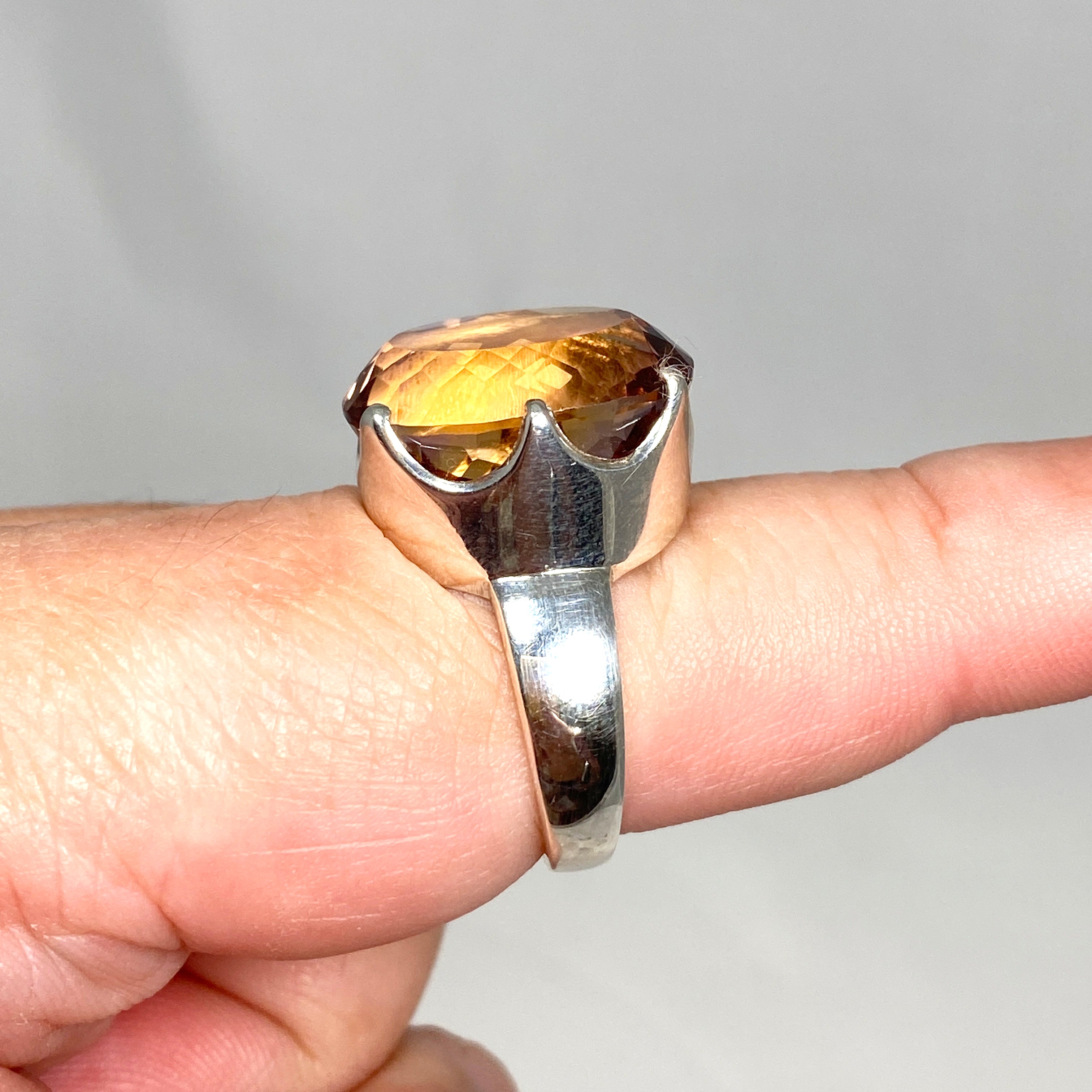 Ametrine Oval Faceted Ring Size 8.5 - Natural Gemstone Jewelry for Women, Elegant Purple & Yellow Gold Plated Wedding Band - Perfect for Engagement, Anniversary & Special Occasions