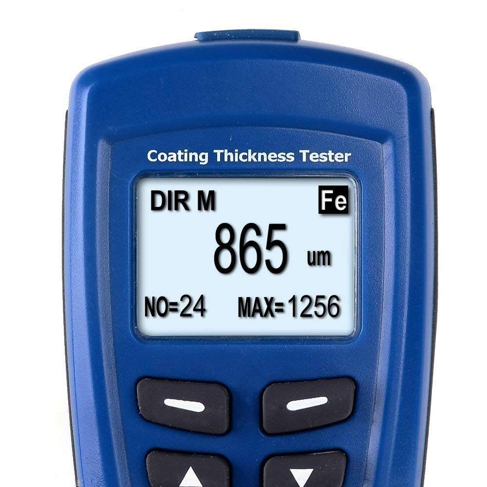 CEM DT-156 Pro Digital Paint Coating Thickness Gauge Meter - Auto F/NF Probe Tester (0-1250μm) for Automotive, Metal & Industrial Use - Perfect for Car Paint, Powder Coating & Anodizing Measurement