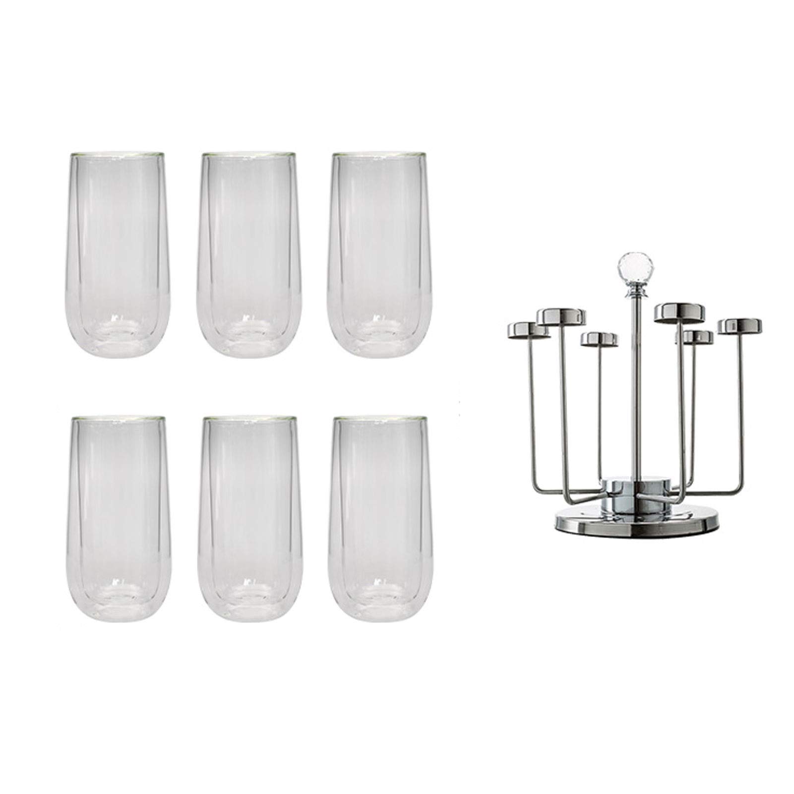 Nordic Double-Wall Insulated Glass Coffee Mug Set - 12oz Clear Drinking Cups for Hot & Cold Beverages, Tea, Espresso, Latte - Perfect for Home, Office, Cafe & Gifts