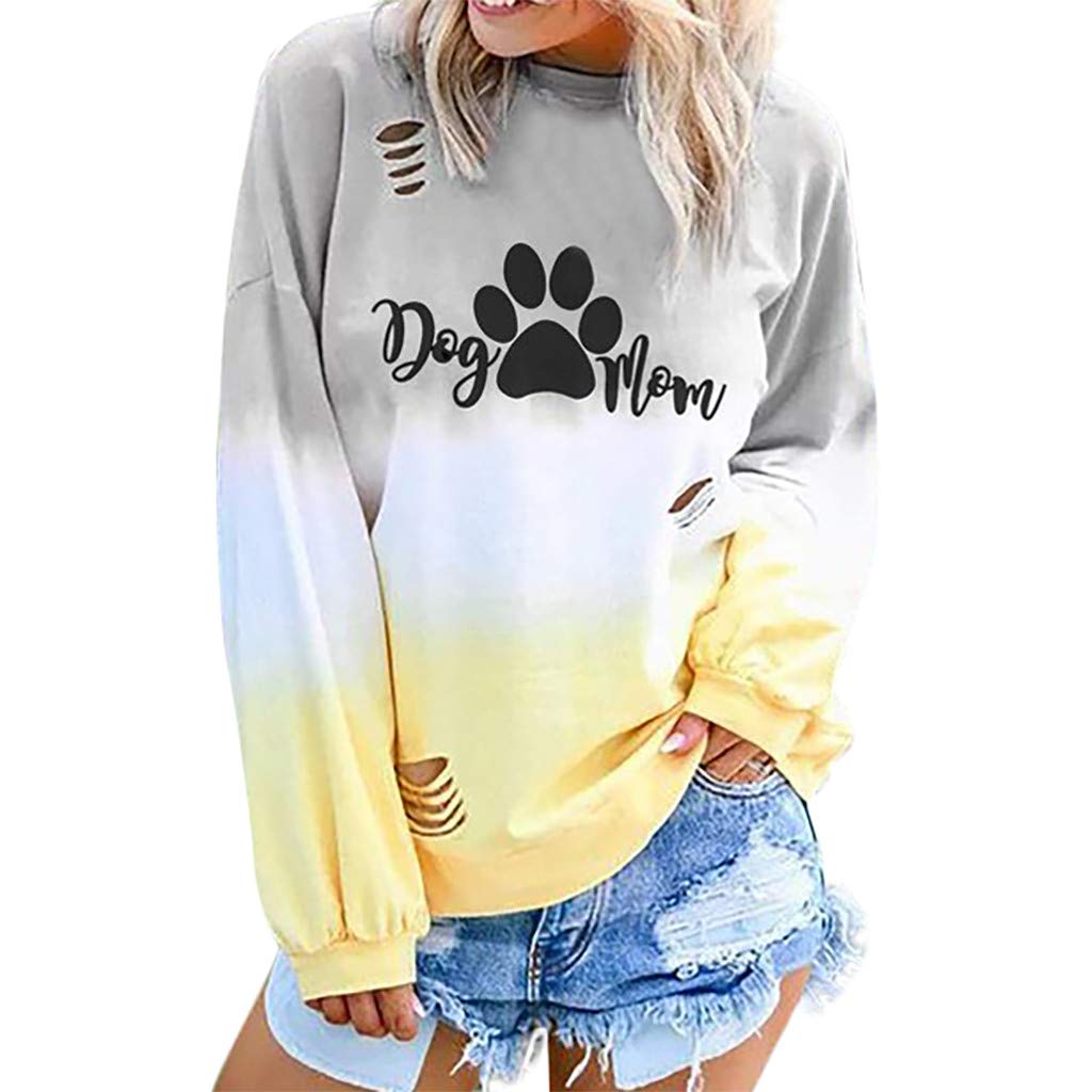 FABIURT Women's Long Sleeve T-Shirt - Solid Color Crewneck Pullover Casual Blouse - Loose Fit Tunic Top for Women - Perfect for Work, Lounge & Everyday Wear