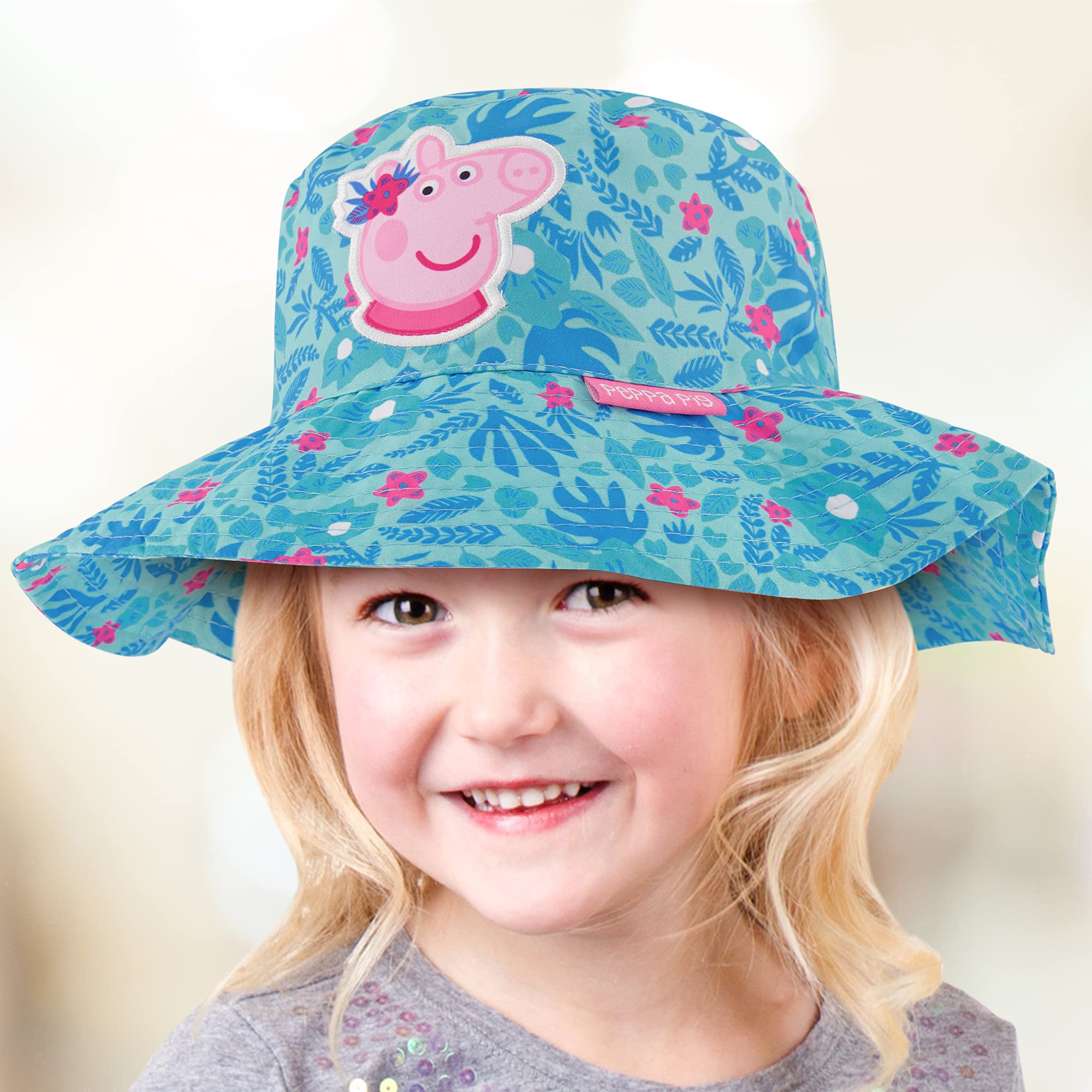 Hasbro Peppa Pig Bucket Baseball Cap - Adjustable Toddler Sun Hat for Boys & Girls Ages 2-4 | UV Protection Outdoor Play Hat for Summer, Beach, Park & Playground