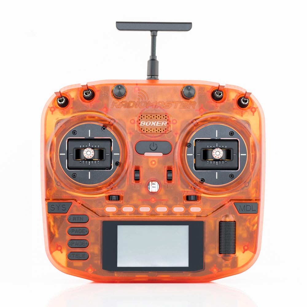 RadioMaster Boxer 2.4GHz 16CH Hall Gimbals Radio Controller with Carrying Case - Mode 2 (Orange, ELRS) for RC Drones, Cars, and Airplanes - Perfect for FPV Racing and Aerial Photography