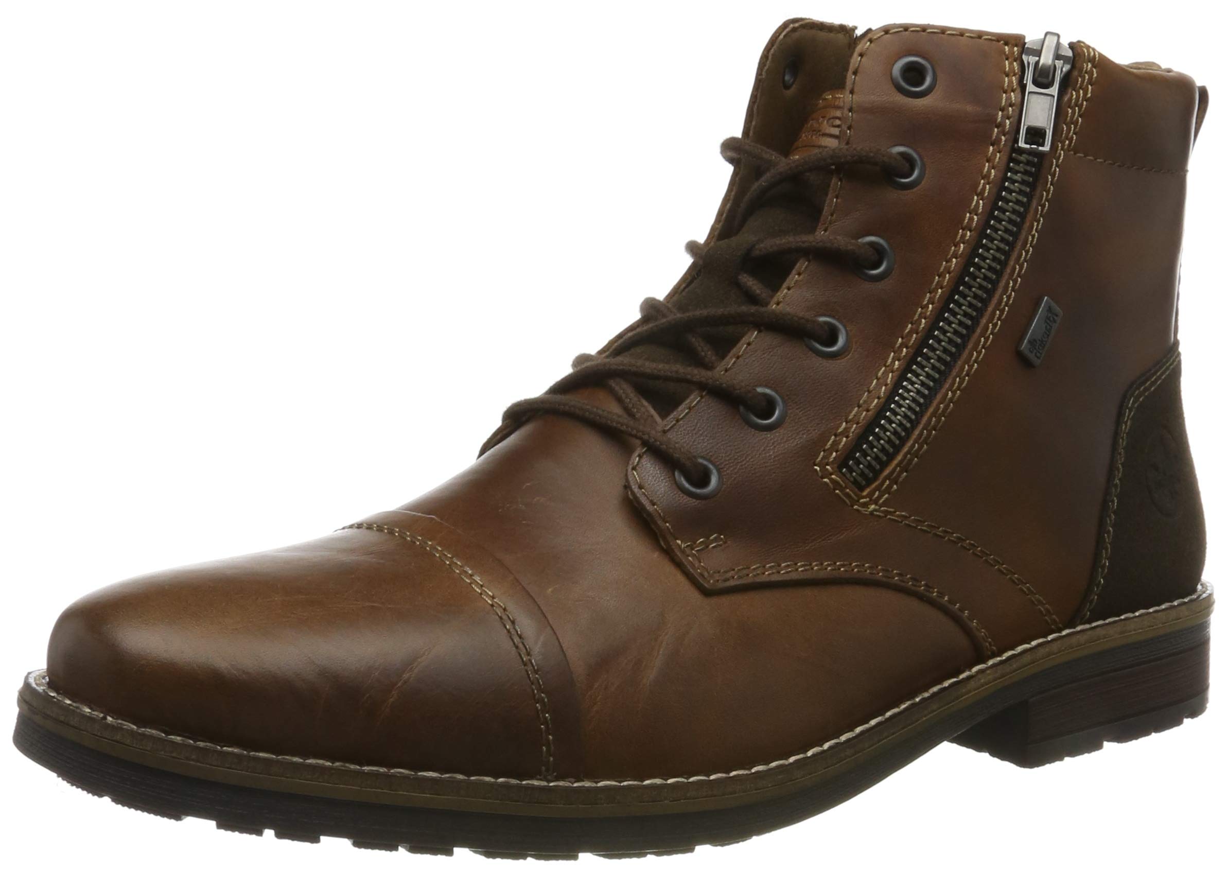 Rieker Men's Boots - G 1/2 Brown Leather Casual & Comfortable Shoes for Walking, Work & Outdoor Activities