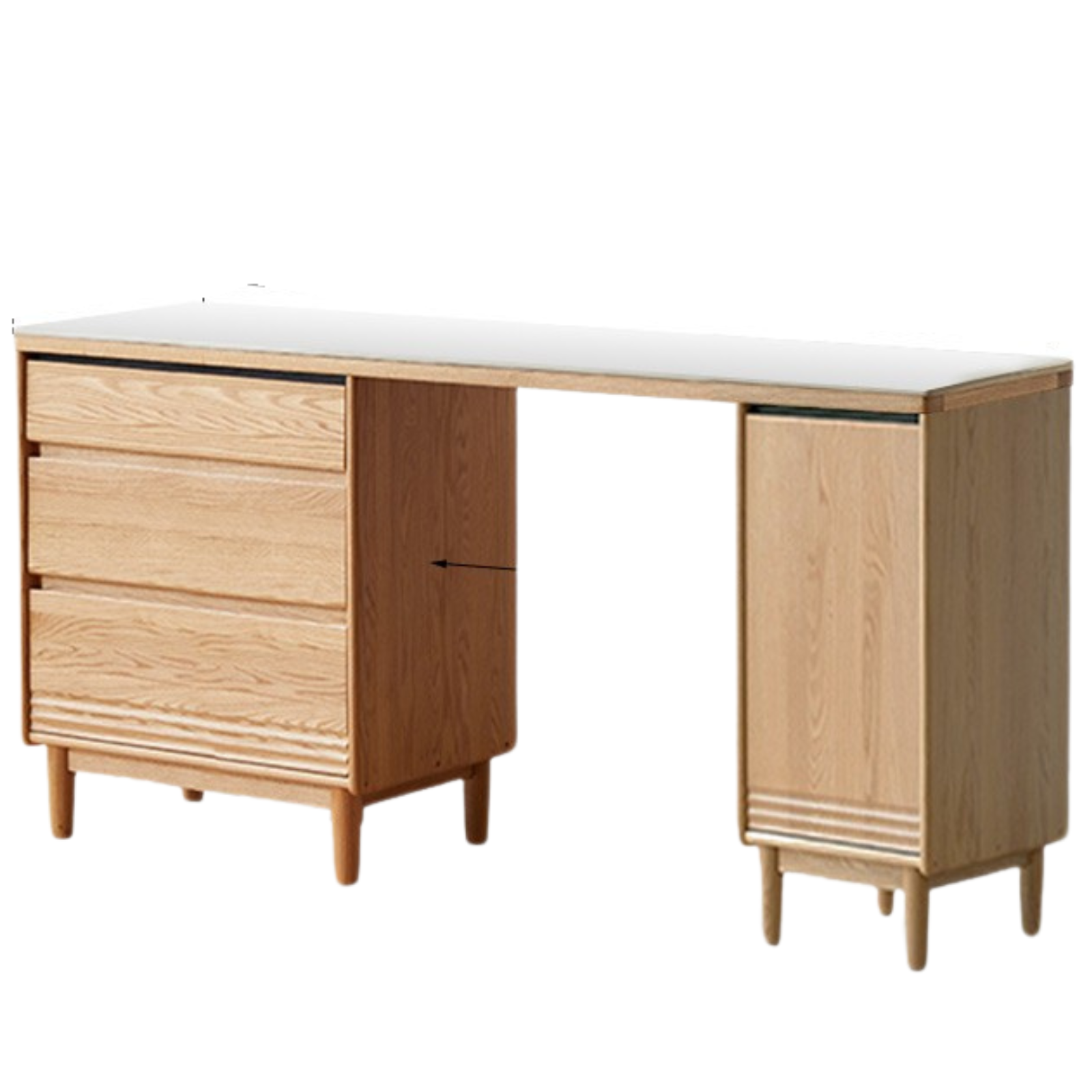 Solid Oak and Ash Wood Modern Rock Board Sideboard - Stylish Storage for Living Room, Dining Room, or Entryway