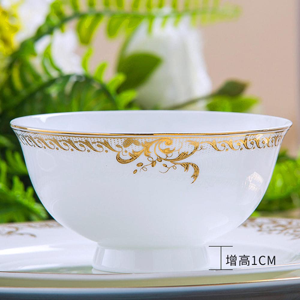 60-Piece Jingdezhen Porcelain Dinnerware Set - Elegant Ceramic Plates, Bowls & Dishes for Dining, Salad, Kitchen & Tableware | Perfect for Restaurants, Home Use & Gifts