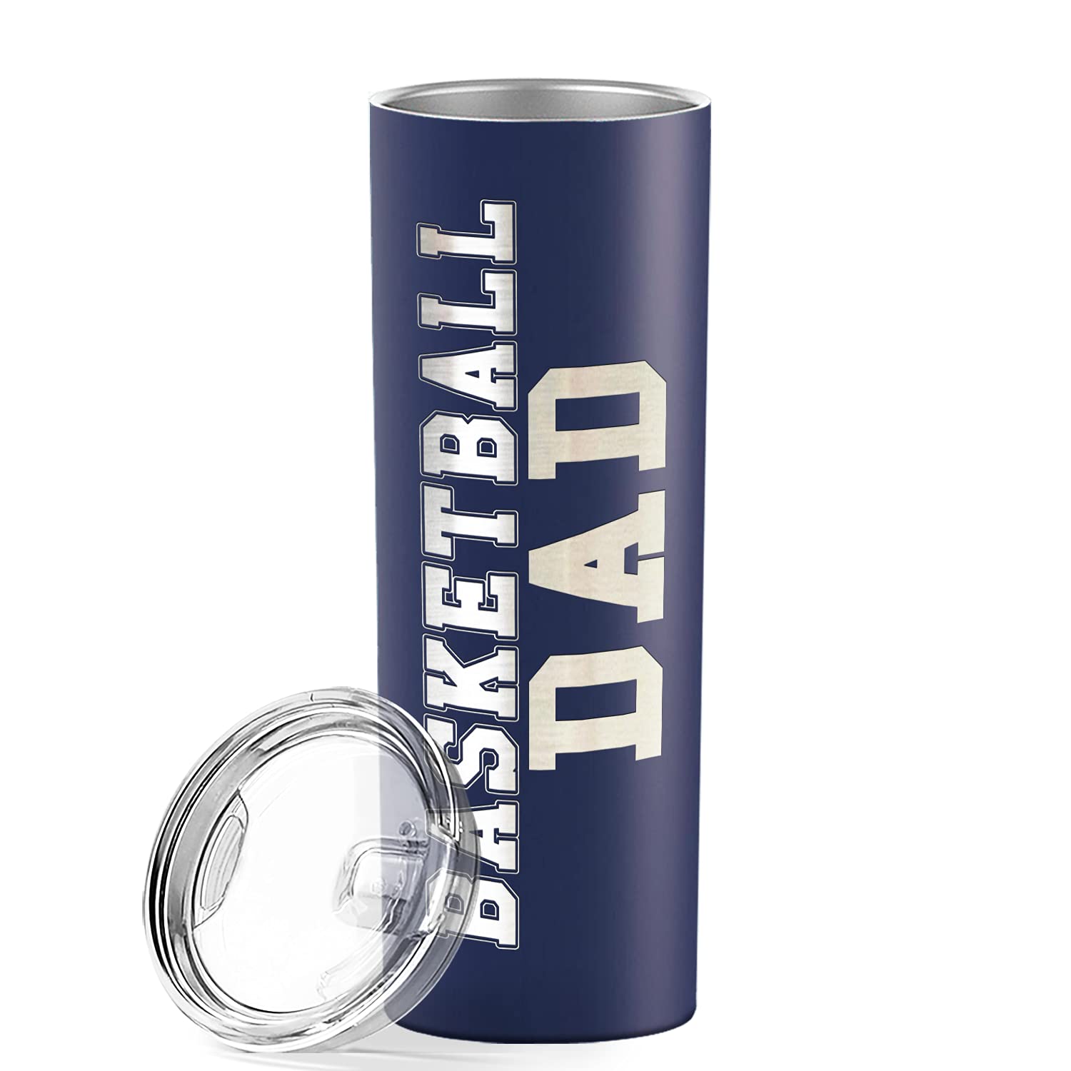 Basketball Dad Tumbler 20oz - Laser Engraved Stainless Steel Cup with Straw for Sports Fans & Gifts