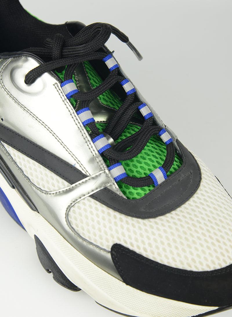 Dior Homme B22 White and Green Sneakers - Size 43.5 | Luxury Men's Fashion Shoes for Casual Wear & Street Style