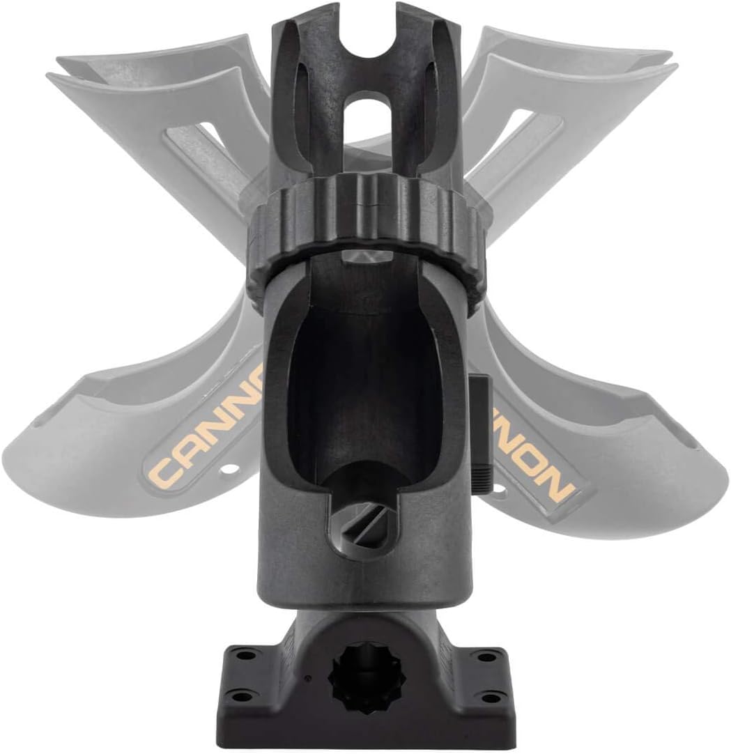 Cannon 2450169 1 Deck Mount Rod Holder - 3 Position Adjustable Fishing Rod Holder for Boats (Black) - Perfect for Saltwater & Freshwater Fishing