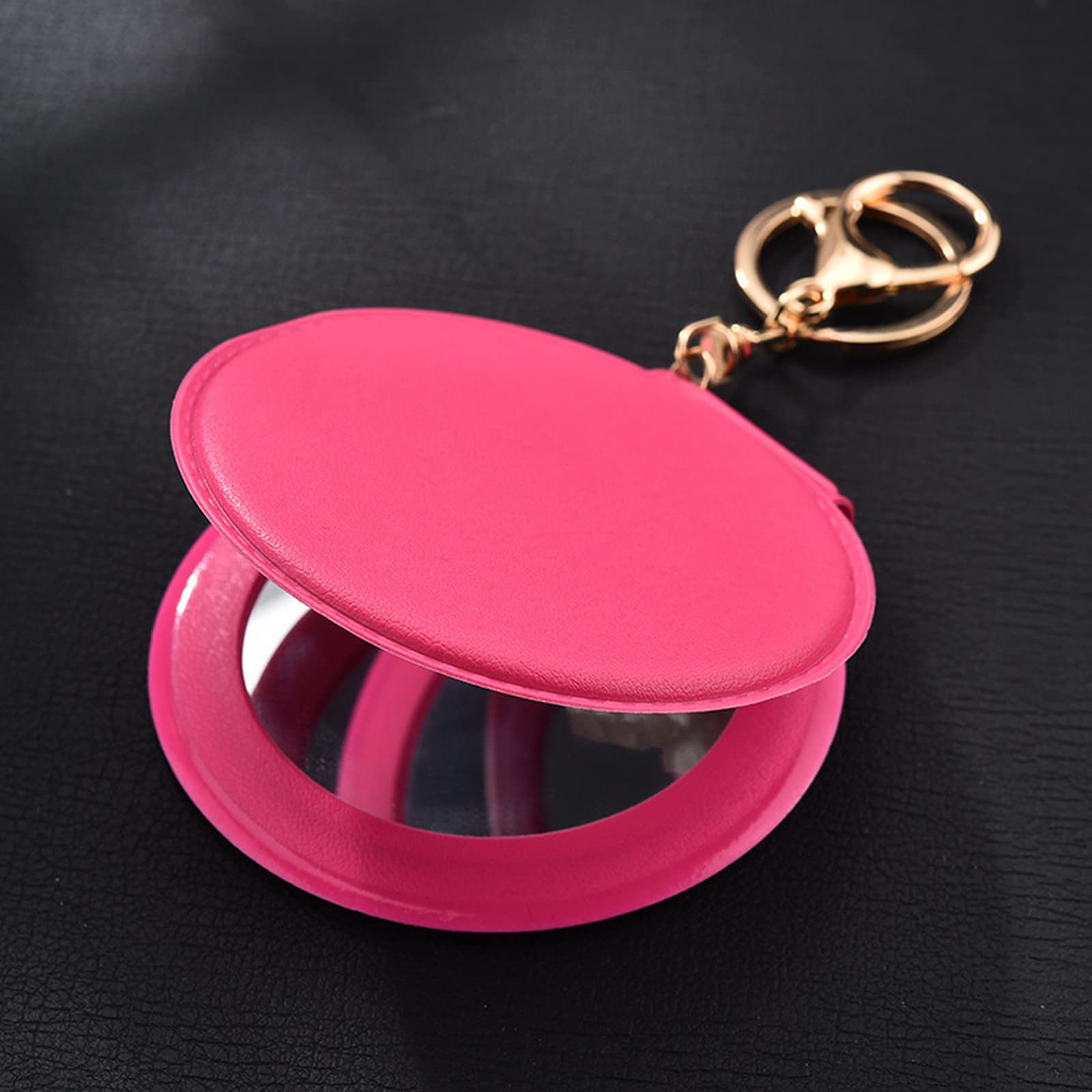 Portable Double-Sided Folding Makeup Mirror Keychain - Cute Travel Cosmetic Mirror for Purse, Bag & Car Keys | Perfect for On-the-Go Touch Ups, Travel Essentials & Gift Ideas