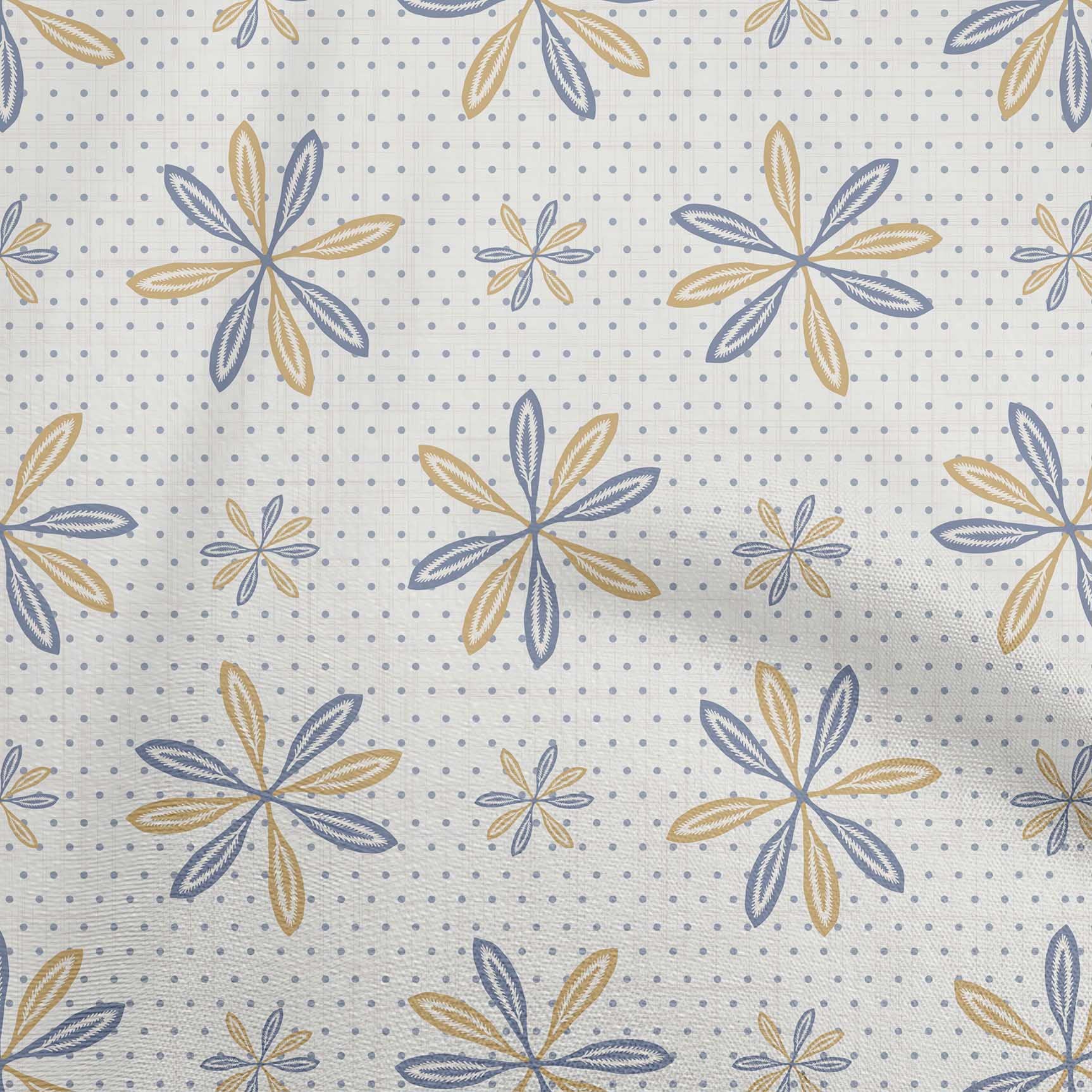 oneOone Rayon Medium Blue Asian Block Print Fabric - 56 Inch Wide by The Yard for DIY Clothing & Sewing Projects | Perfect for Dresses, Skirts, and Home Decor