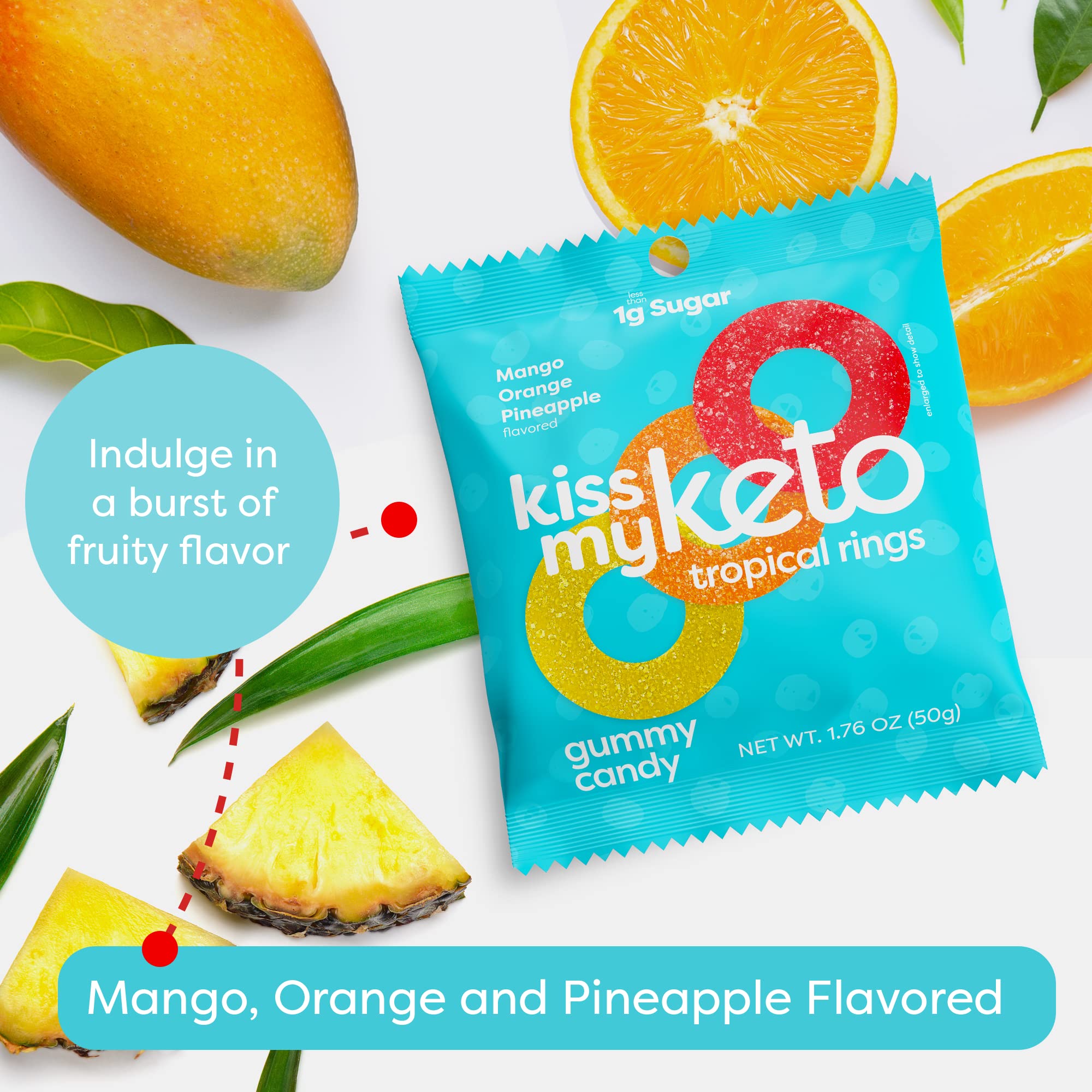 Keto Gummy Rings - Low Carb Vegan Snack for Weight Loss & Energy Boost (24-Pack)