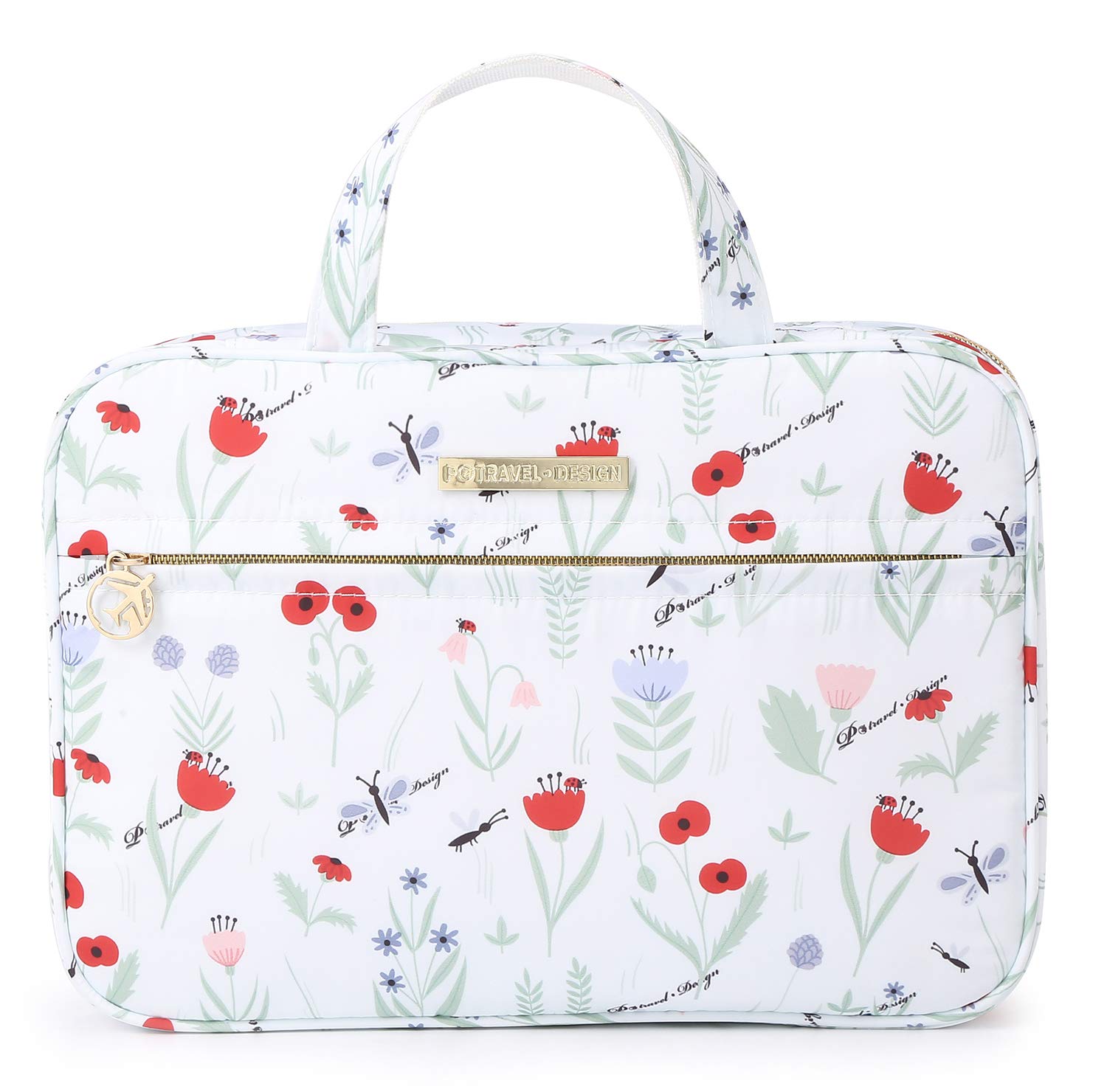 Lychii Hanging Toiletry Bag for Women - Large Floral Printed Travel Makeup Organizer & Cosmetic Case - Perfect for Bathroom, Shower, Gym, and Vacation Packing
